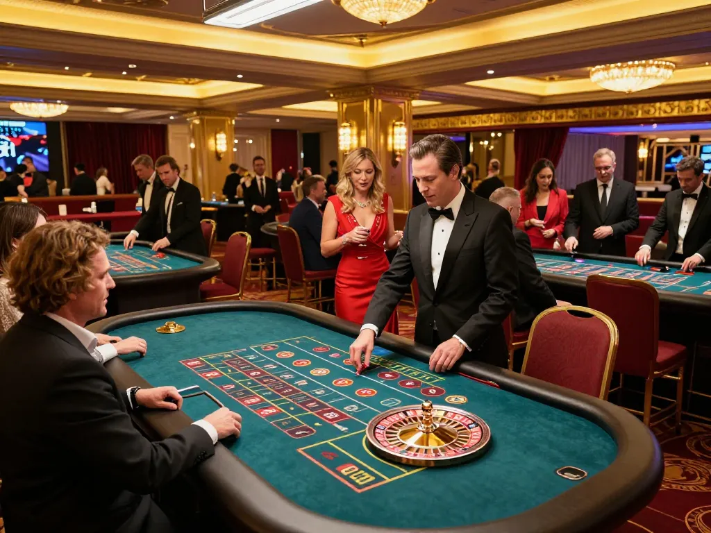 Players engaging at the roulette table in tg887 casino, showcasing dynamic betting action and lively atmosphere.