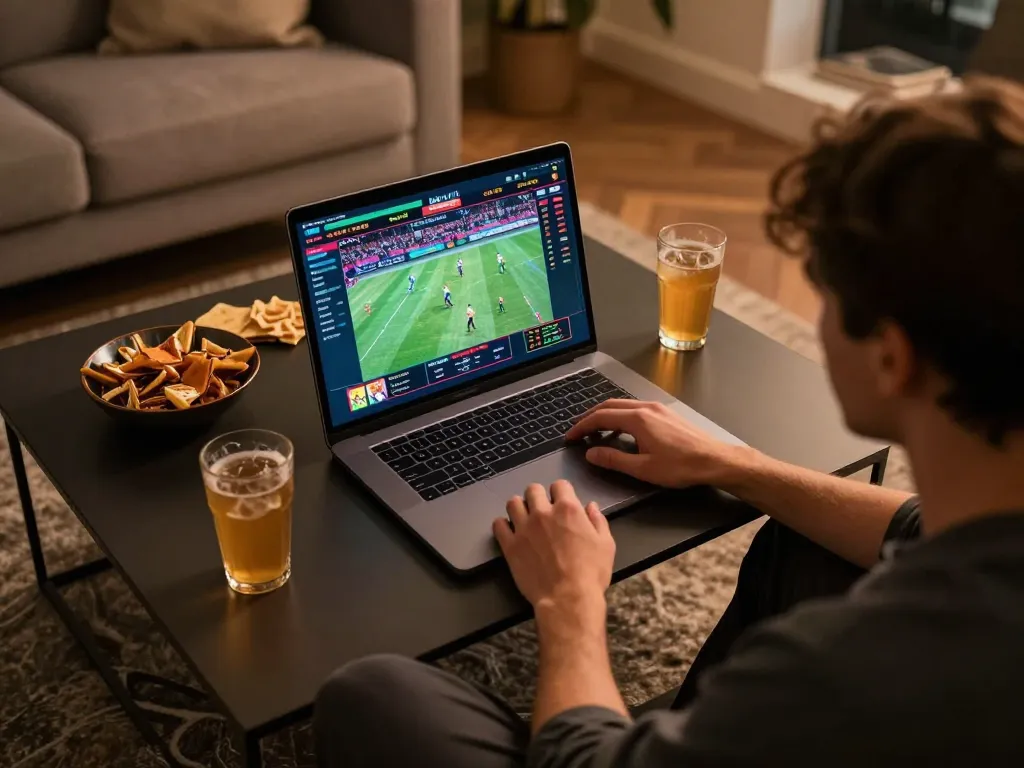 tg88 win engagingly displayed on a laptop screen during an online sports betting session, showcasing exciting live events