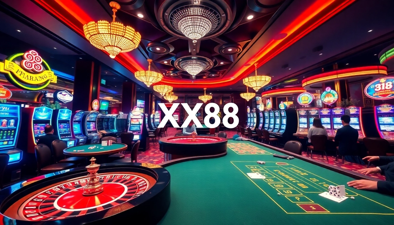 Experience the thrill at nhà cái XX88 with exciting poker games and vibrant casino visuals.