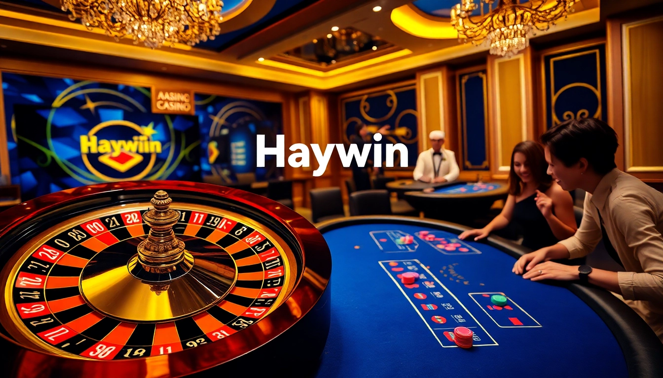 Engaged players enjoying the excitement of Haywin's online casino with vibrant gambling elements.