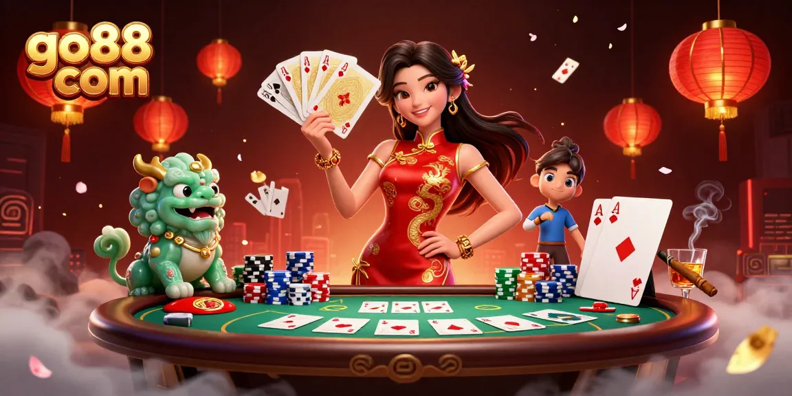 Experience thrilling wins at go88 com with a captivating scene filled with poker excitement and cultural flair.