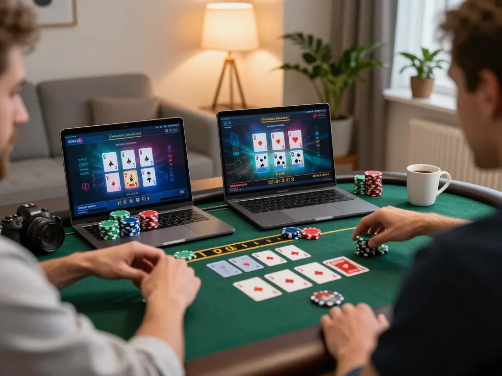 Experience thrilling gameplay with Sunwin in a cozy online setup featuring poker action and strategic betting.