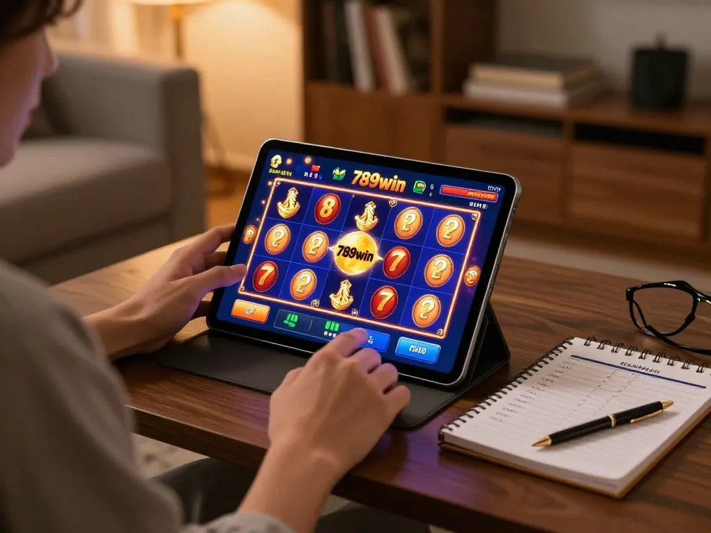 Experience dynamic gameplay on 789win tablet interface in cozy home setting.
