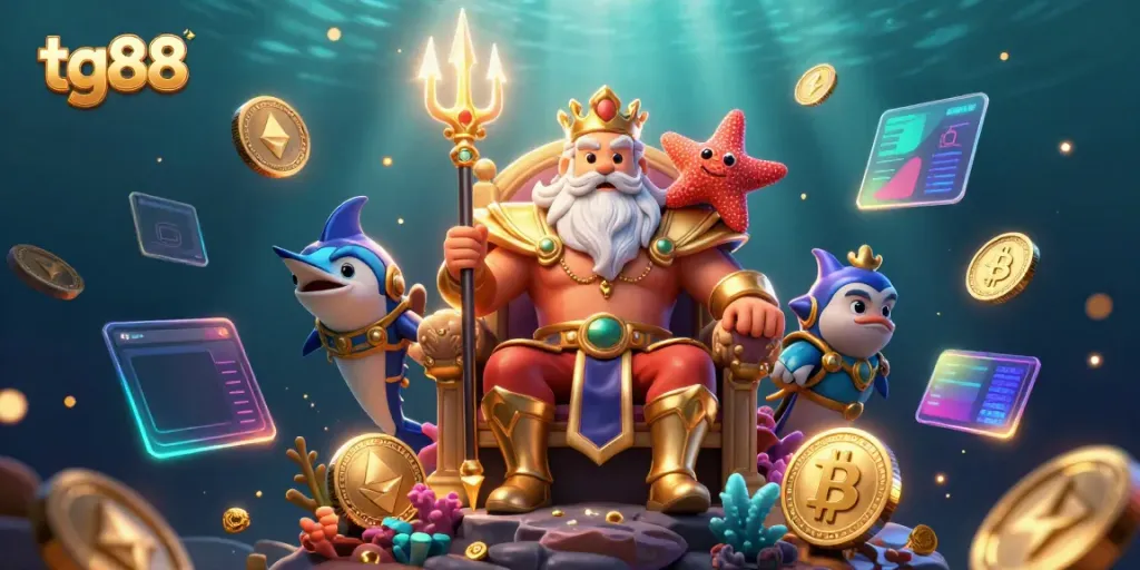 Experience thrilling gameplay at tg88 with Neptune and gaming elements in an oceanic casino.