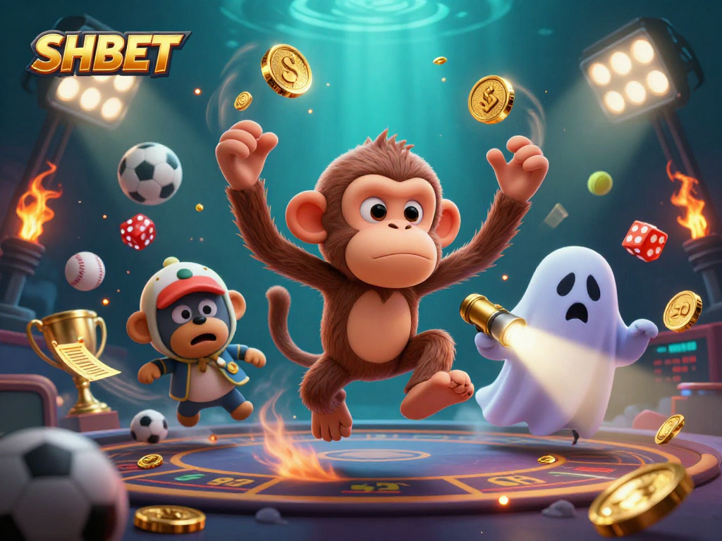 Experience thrilling gameplay at SHBET with lively 3D casino characters and vibrant gaming elements.