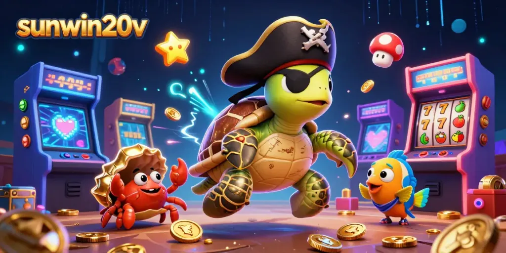 Experience the vibrant gaming world of sunwin20v with interactive characters amid gleaming casino elements.