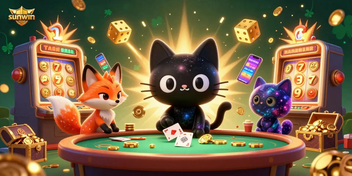 Experience thrilling gameplay on sunwin as cartoon characters enjoy a cosmic casino adventure