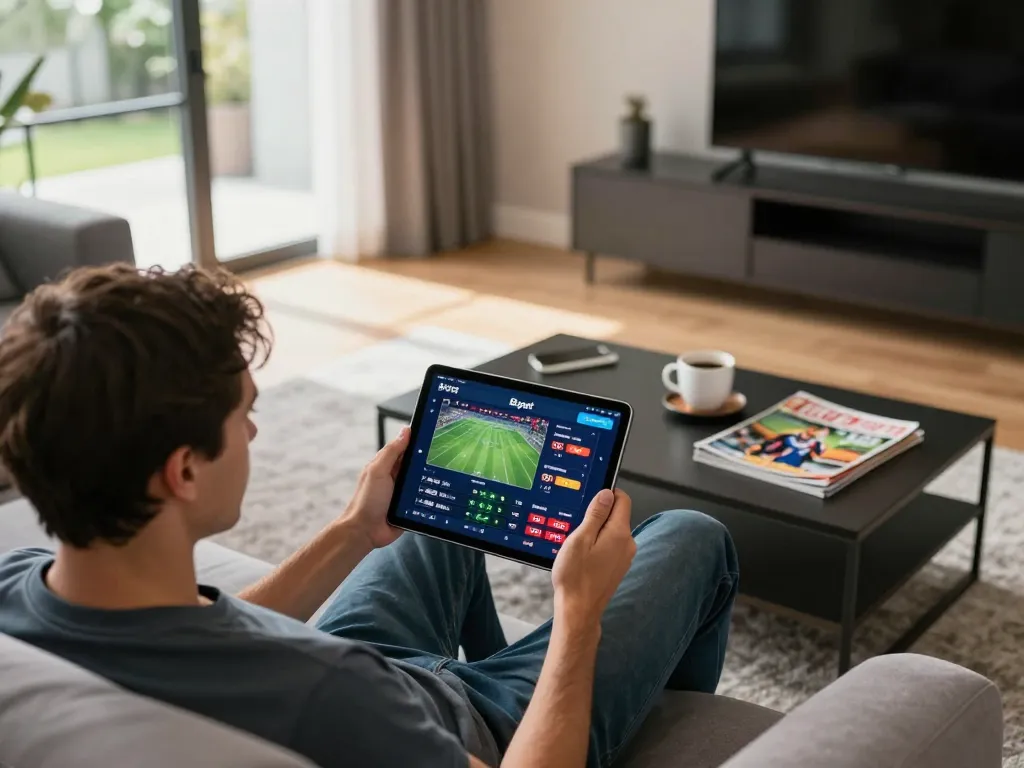 Player analyzing sports odds on the Bsport app during an exciting betting session