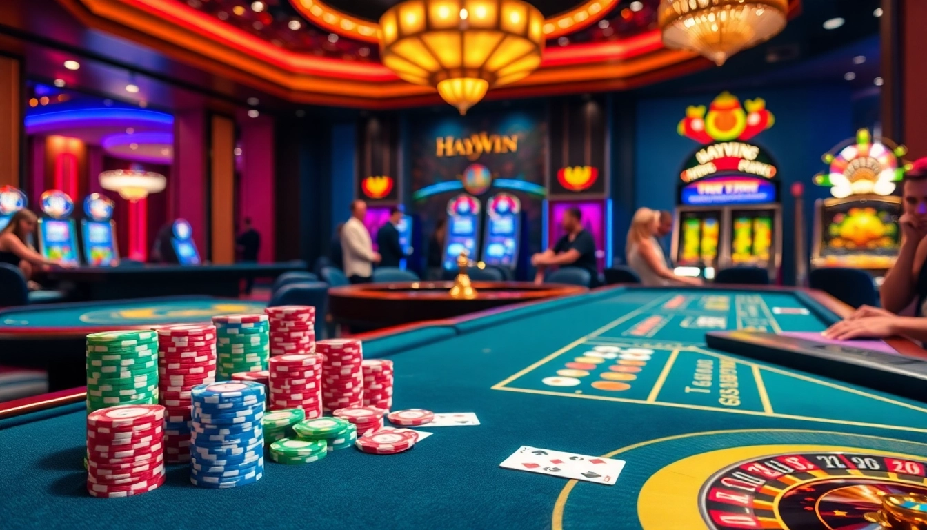 Experience Haywin's vibrant casino atmosphere with exciting gaming tables and slot machines.