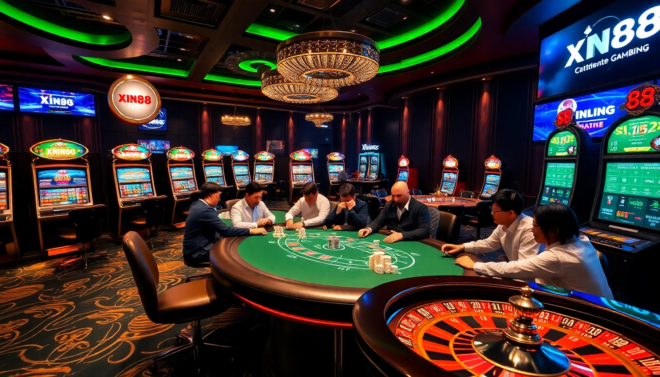 Engaging scene at Xin88 online platform highlighting exciting casino games and atmosphere.