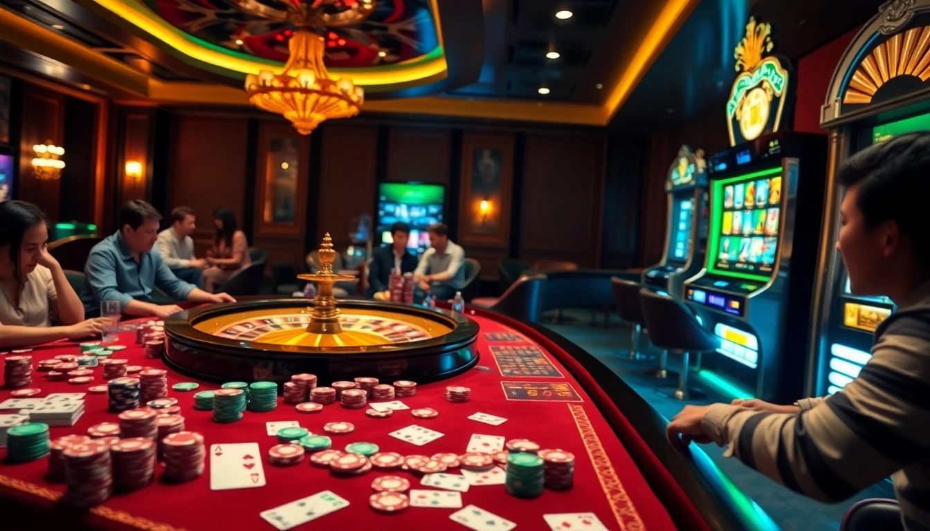 Experience the luxury of XX 88 with poker chips and roulette wheels in action.