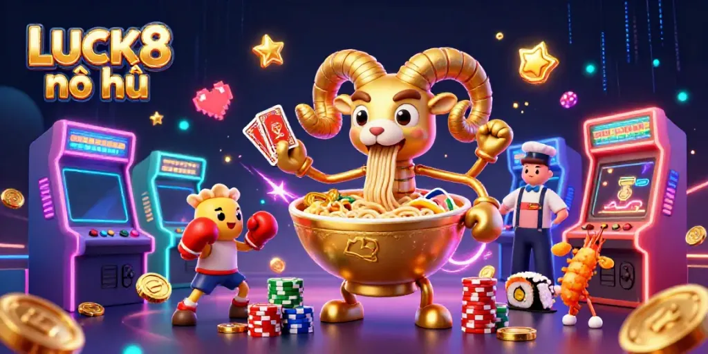 Experience excitement with LUCK8 nổ hũ featuring vibrant characters and dynamic gaming elements in a thrilling casino setting.