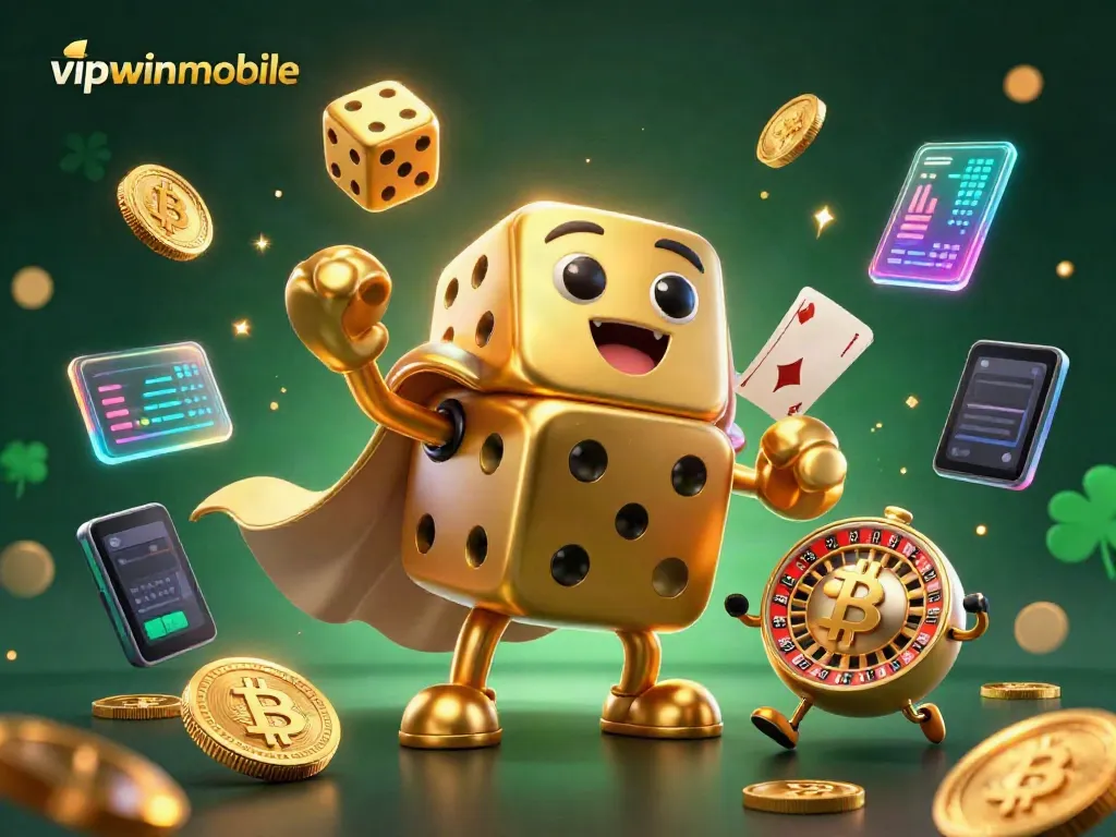 Engage with vipwinmobile's captivating 3D casino characters amidst dynamic gaming elements
