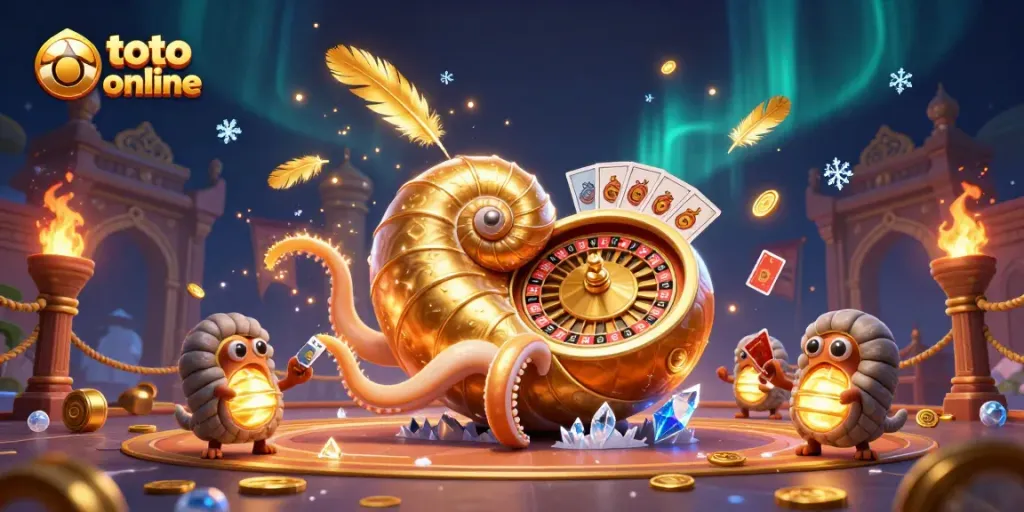 Engage with the thrilling world of toto online gambling, featuring a vibrant nautilus-themed roulette wheel scene.