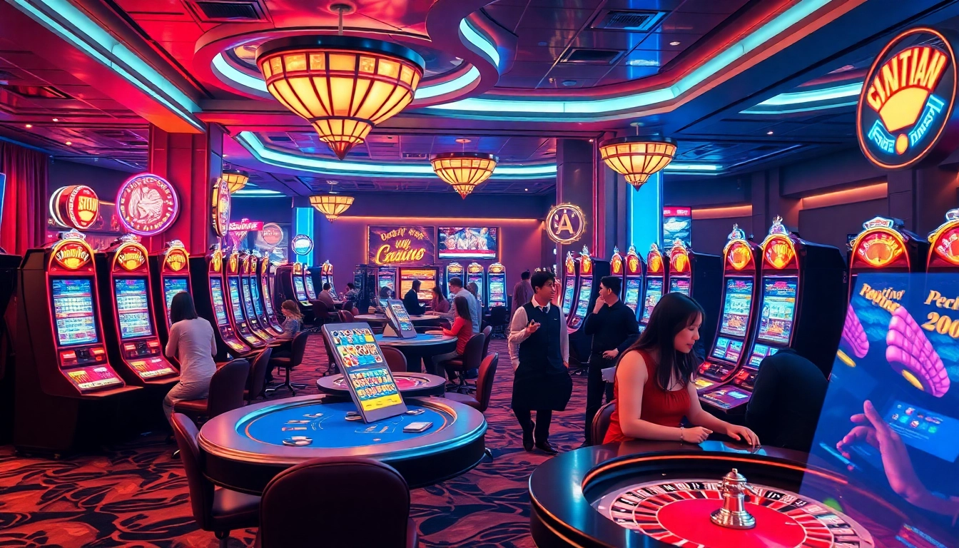 Experience the thrill of gaming at winvn88.live, showcasing a vibrant online casino atmosphere filled with excitement.