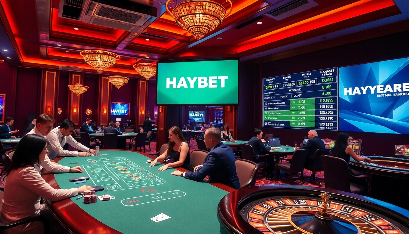 Experience thrilling moments at HAYBET's baccarat table in a luxurious casino.
