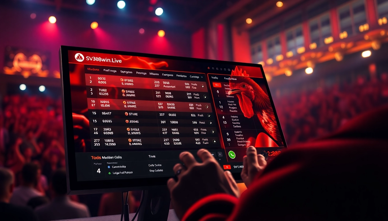Live online cockfighting event interface on sv368win.live with dynamic odds display.