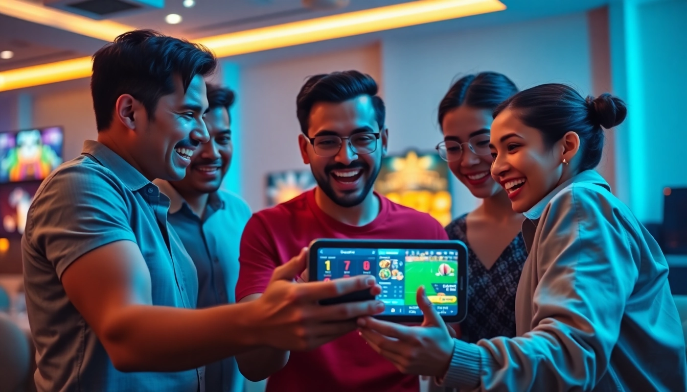 Exciting online gaming experience on vvvwin88.live with friends enjoying the VVVWIN app.