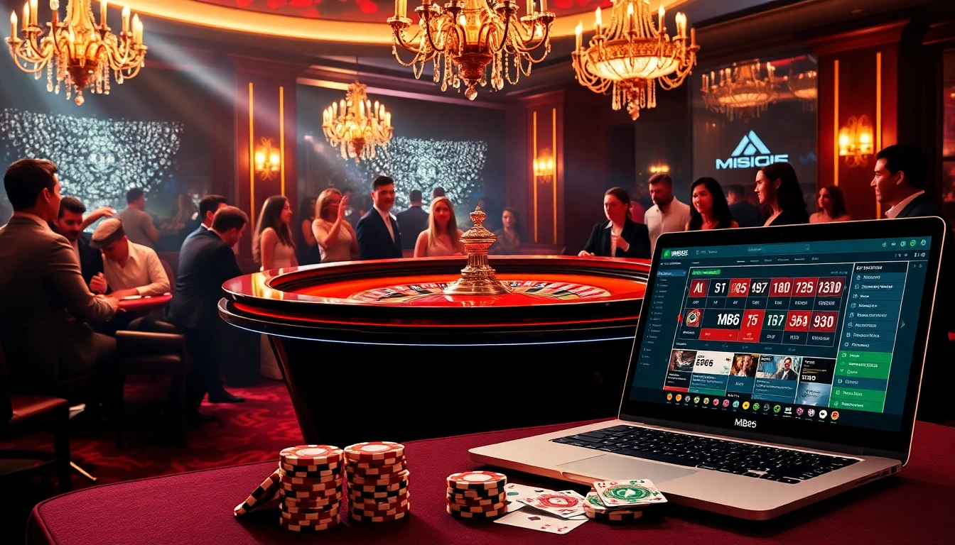 Players enjoying the excitement of MB66 at a luxurious casino table filled with action.