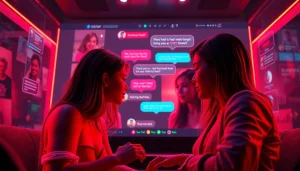 Engaging chat interface highlighting the best NSFW AI characters in a vibrant digital scene.