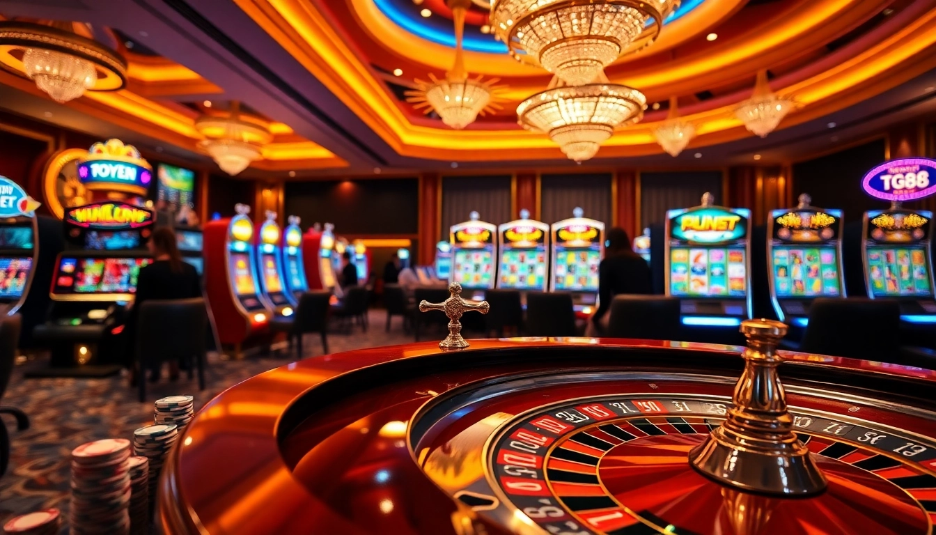Place bets at tg88's luxurious slot machines in an exciting casino atmosphere.