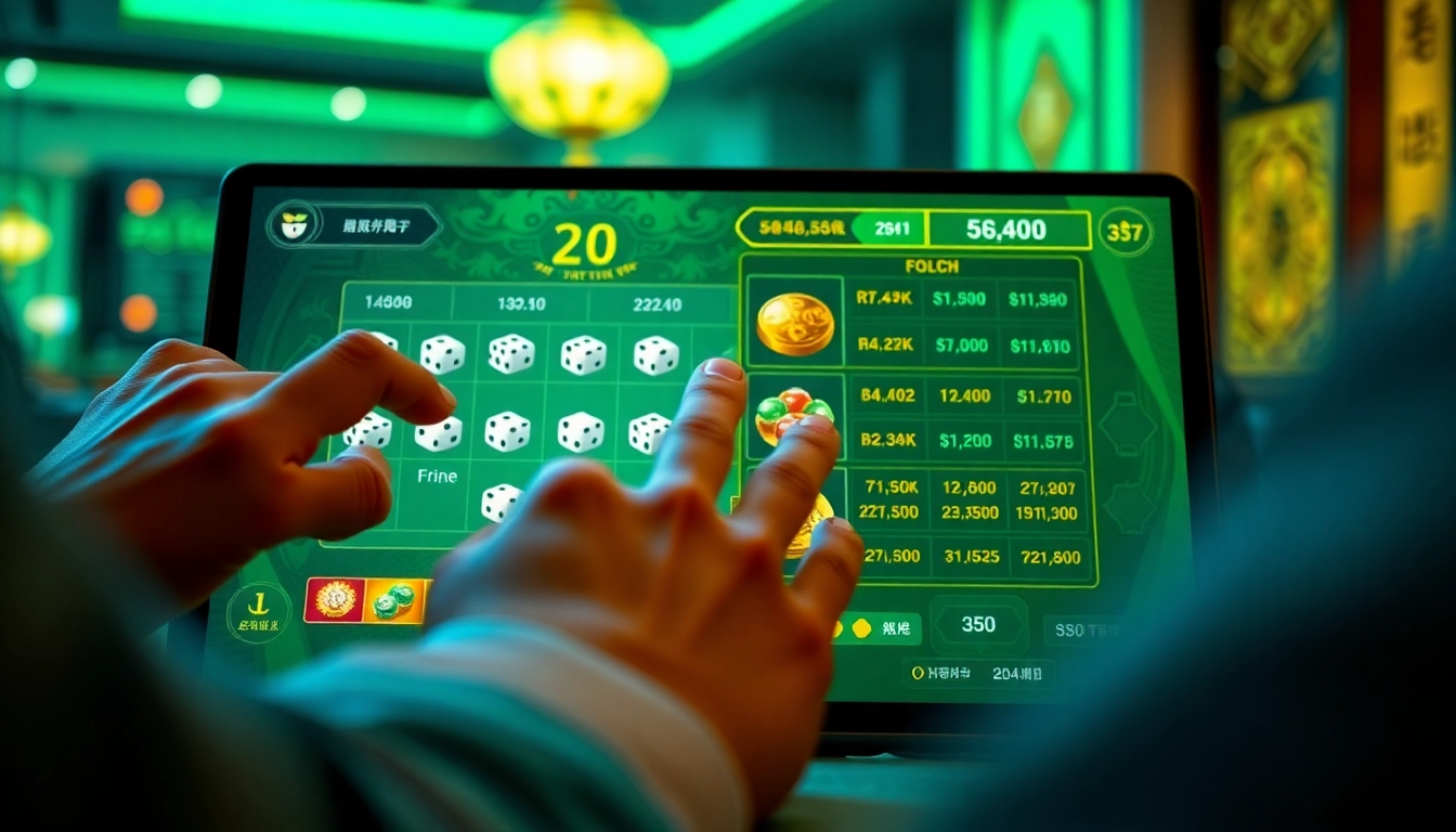 Engaging online tài xỉu game session highlighting excitement and user interaction.