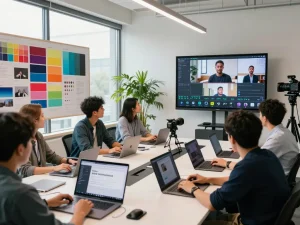 Collaboration around Seedance AI tools in a creative workspace