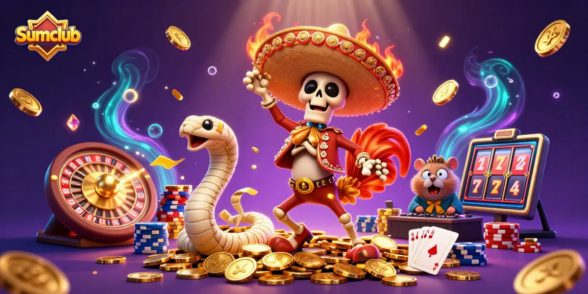 Win big at Sumclub with a lively 3D illustration of casino fun and victories!