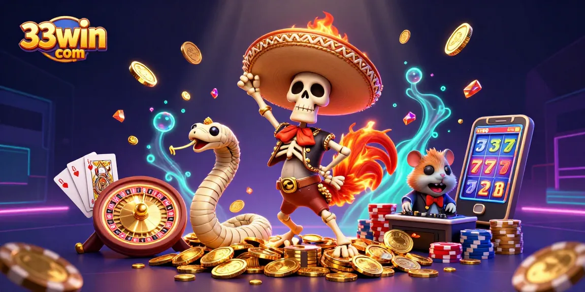 Experience thrilling slots and jackpots with 33win com in an engaging casino scene.