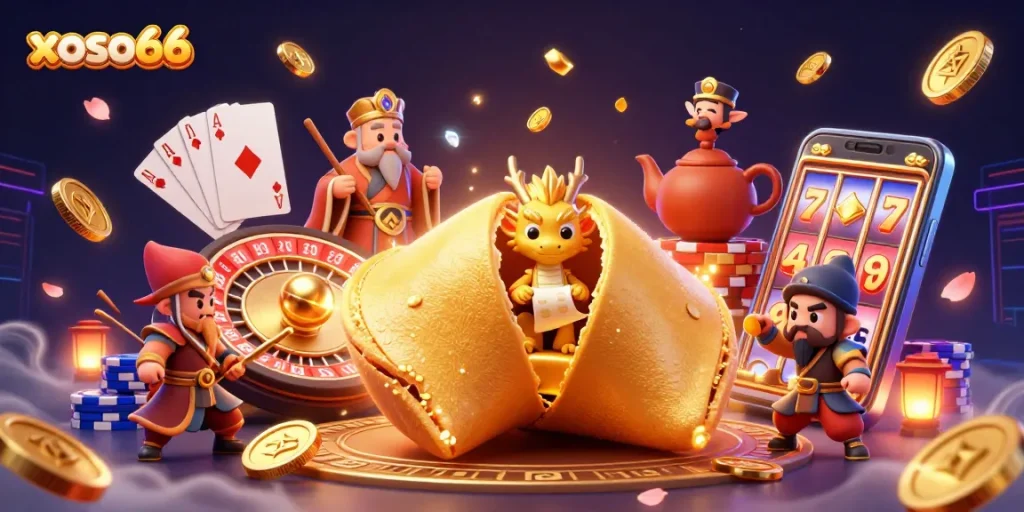 Experience the excitement of xoso66 with golden coins, a wise dragon, and dynamic gaming elements.