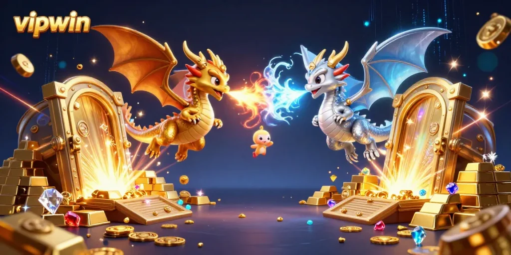 Experience thrilling gameplay at vipwin with dazzling treasure among 3D dragons in a casino-inspired fantasy.
